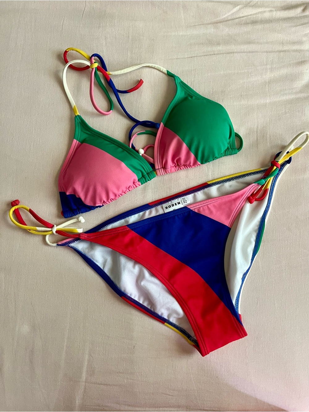 BODEN• Multi-Stripe String Bikini• Sz 4
